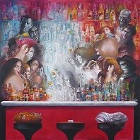 Berliner N�chte XIII Acryl auf Leinwwand 200x200 cm