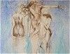 Gekreuzigter Pastell auf Leinwand 200x200 cm