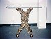 Tisch Sodom und Gomorrah Bronze, Glas 75 cm hoch